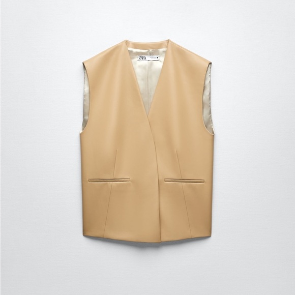 ZARA 2pcs Faux Leather Oversized Vest + Long Shorts Coord Set BNWT - Picture 7 of 9